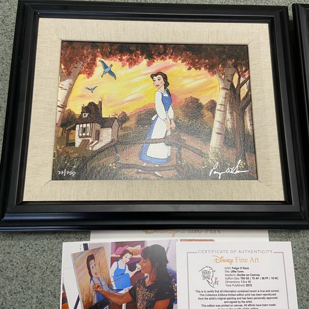 Signed Paige O’Hara Disney Art Bundle — “Daydreams” & “The Little Town” 37/750 - Picture 6 of 11
